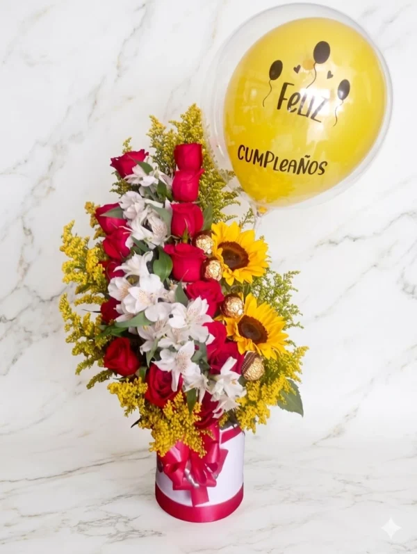 "Esplendor Absoluto" con Rosas, Girasoles